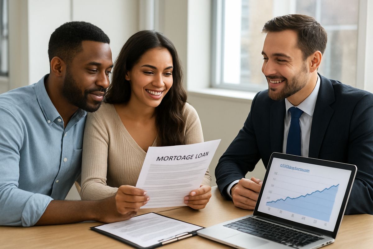 Homebuyers discussing FHA loan options with a Texas mortgage lender